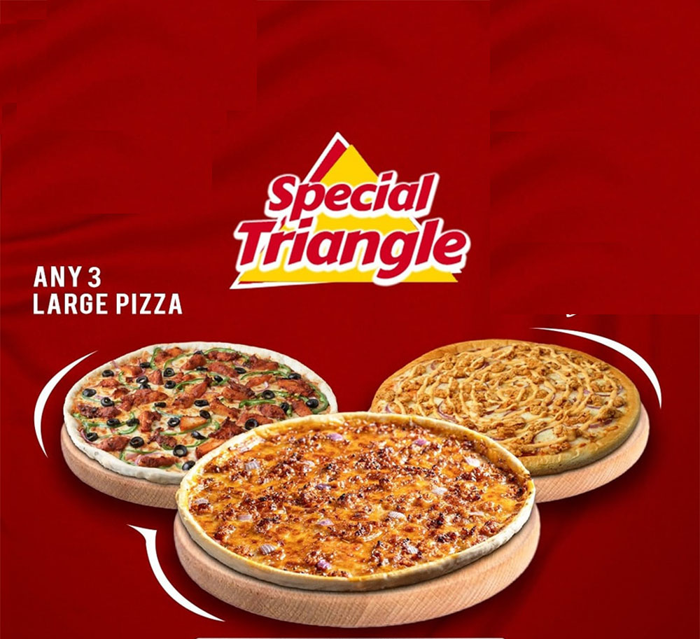 Special Triangle ( Any 3 Large Pizza )